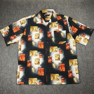 Vintage Y2K South Pole Camp Shirt Large All Over Print 2001 Millenium Hip Hop